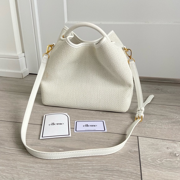 ***SOLD***Elleme Raisin Raffia Handbag in White - Picture 2 of 16